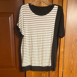 Chic Striped Black and White Women's Tee